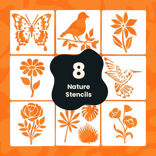 Natuur Stencil Set - 8 stuks